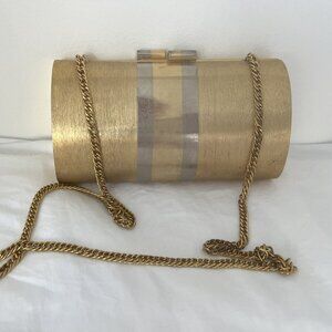 gold metal clutch, bridal